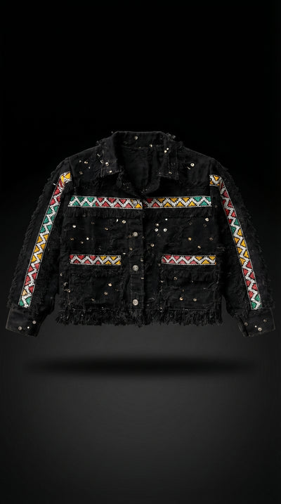 Unisex white and black Amazighi Jacket