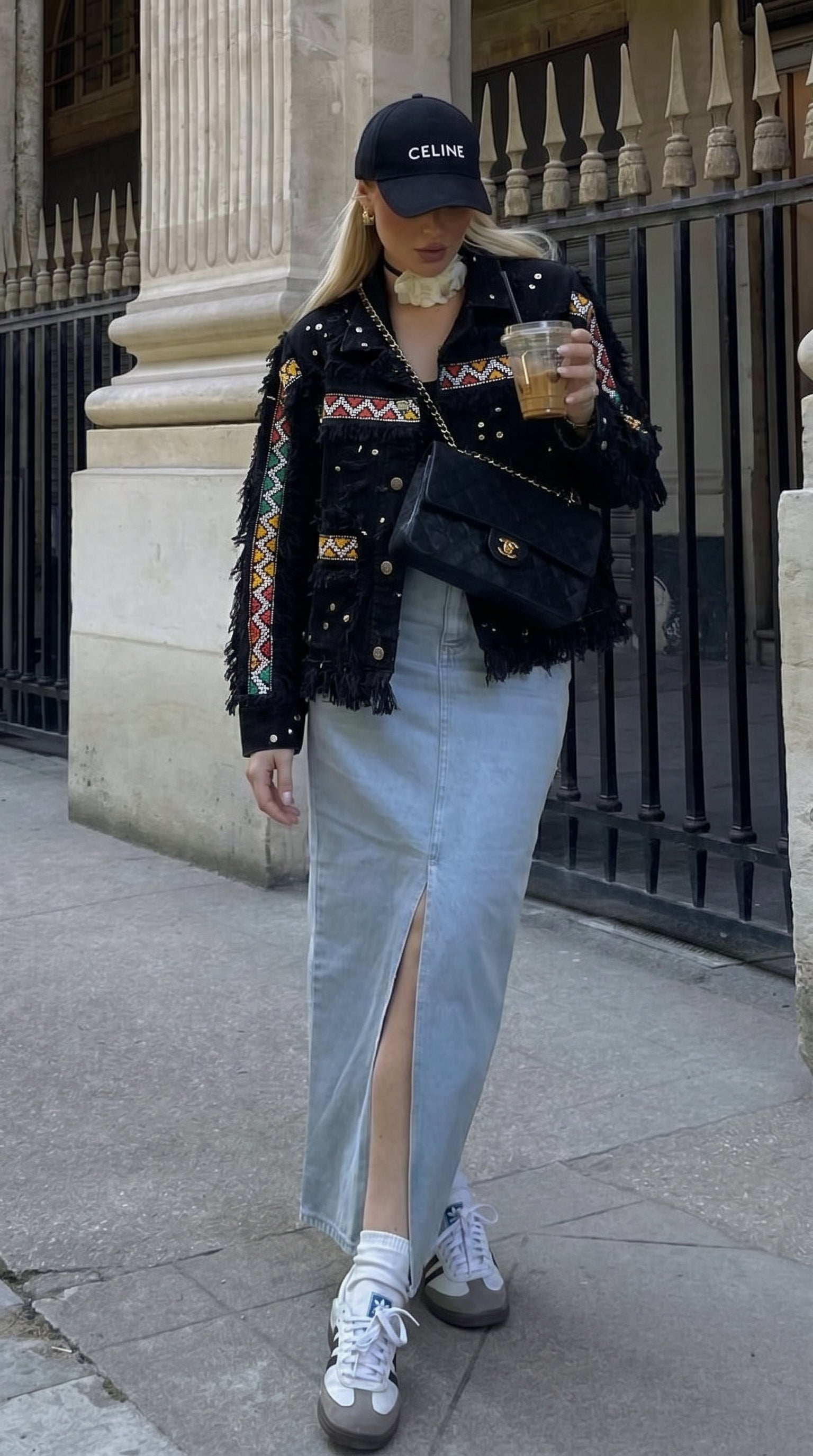 Women's White  and Black Amazighi Jacket