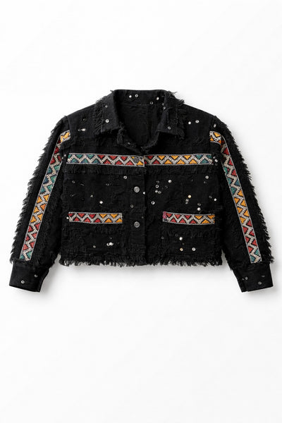 Women's White  and Black Amazighi Jacket