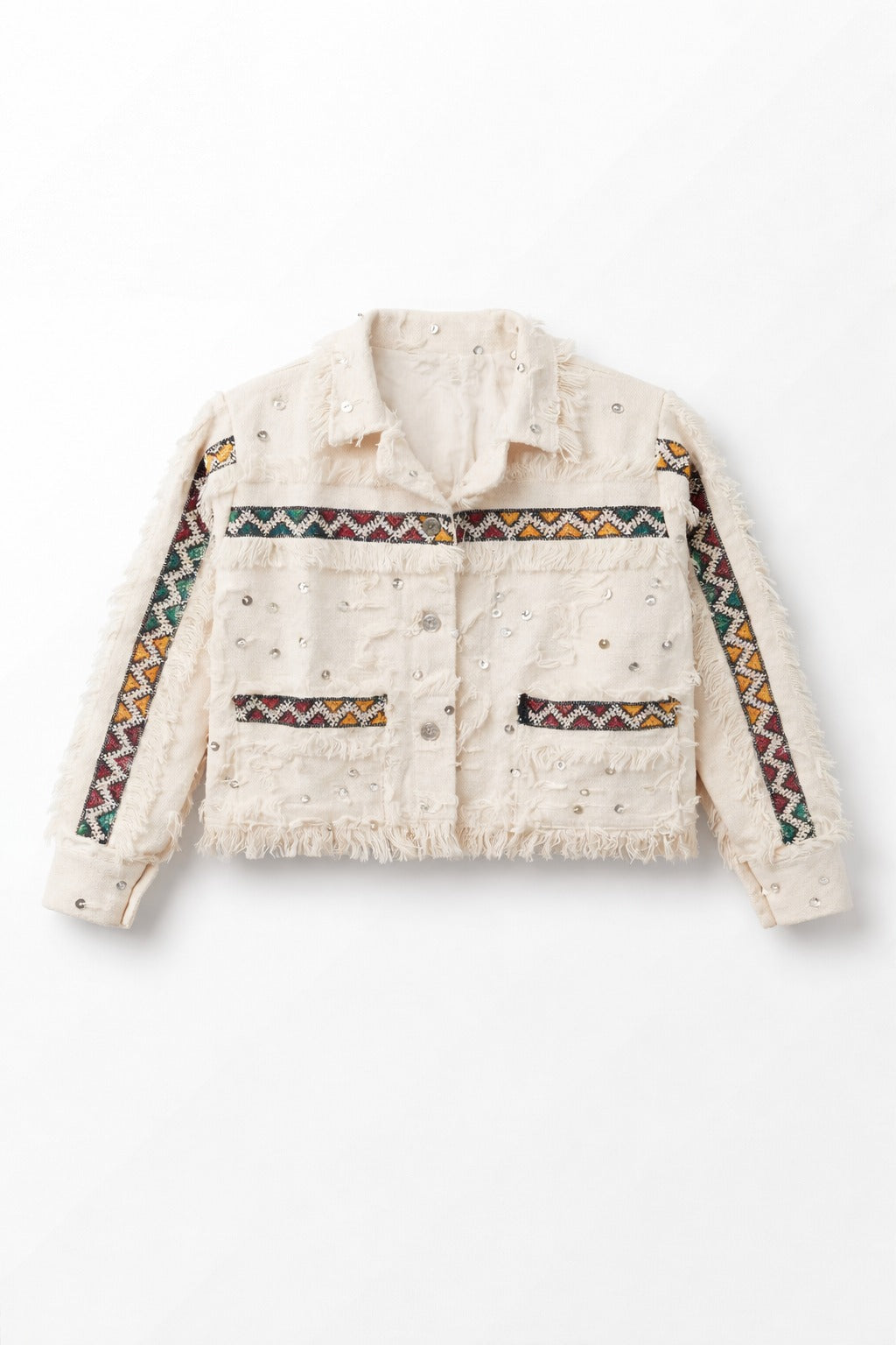 Women's White  and Black Amazighi Jacket
